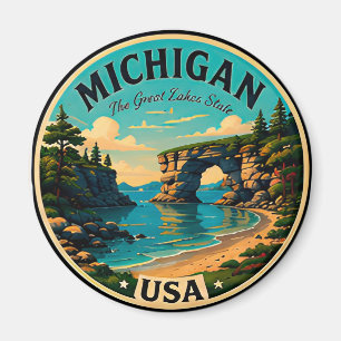 Michigan Great Lakes Outdoor-Reise Magnet