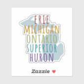 Michigan Great Lakes Pride Vinyl Sticker (Blatt)