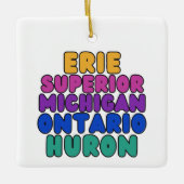 Michigan Great Lakes Rainbow Text Ornament  (Vorderseite)
