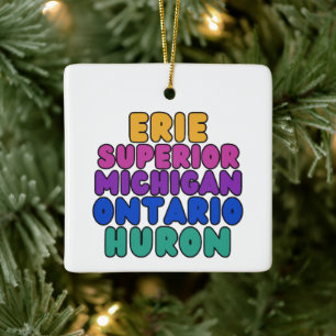 Michigan Great Lakes Regenbogen-Textilschmuck Keramikornament