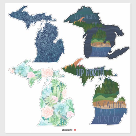 Michigan Great Lakes Staat | Cherie's Art(c)2021 Aufkleber (Blatt)