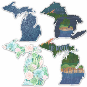 Michigan Great Lakes Staat   Cherie's Art(c)2021 Aufkleber