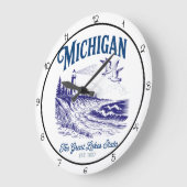 Michigan Great Lakes State Große Wanduhr (Winkel)