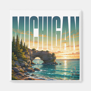 Michigan Great Lakes Szenische Küstenflucht Magnet