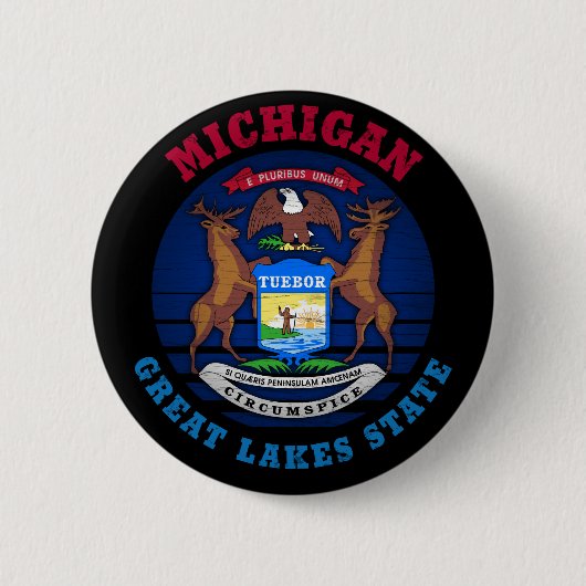 MICHIGAN GREAT SEES STAAT FLAG BUTTON (Vorderseite)