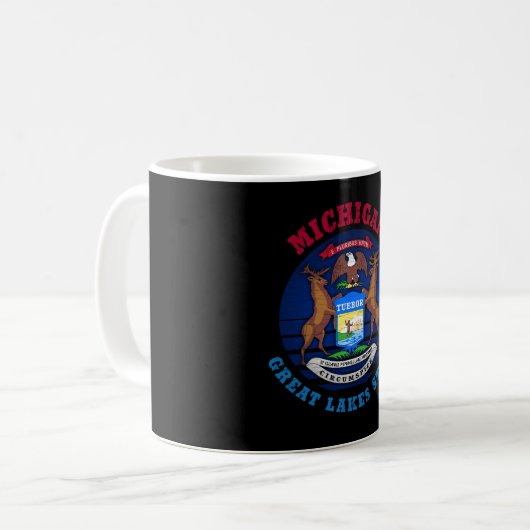 MICHIGAN GREAT SEES STAAT FLAG KAFFEETASSE (Vorderseite Links)