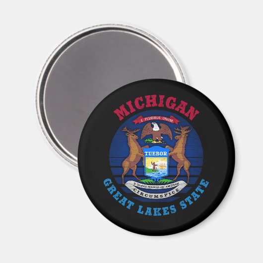 MICHIGAN GREAT SEES STAAT FLAG MAGNET (Vorderseite/Rückseite)