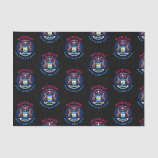 MICHIGAN GREAT SEES STAAT FLAG SEIDENPAPIER (Vorderseite)