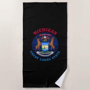 MICHIGAN GREAT SEES STAAT FLAG STRANDTUCH