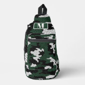 Michigan Green & White Warrior Camo Printed Crossbody Bag (Vorderseite)