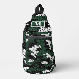 Michigan Green & White Warrior Camo Printed Crossbody Bag