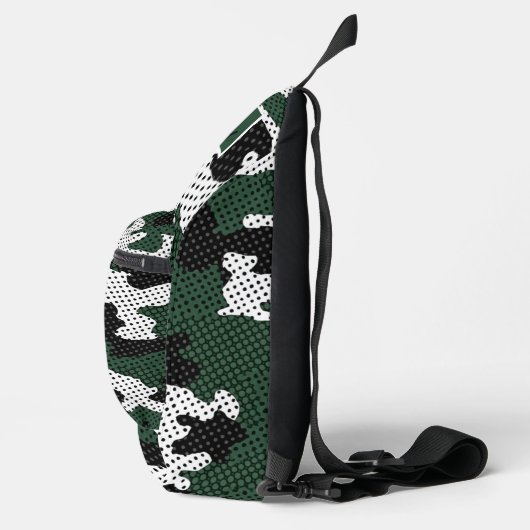 Michigan Green & White Warrior Camo Printed Crossbody Bag (Rechts)
