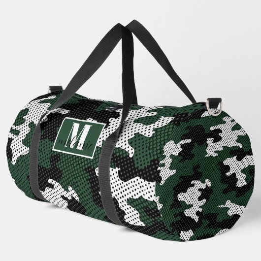 Michigan Green & White Warrior Camo Printed Duffle Bag (Linke Ecke)
