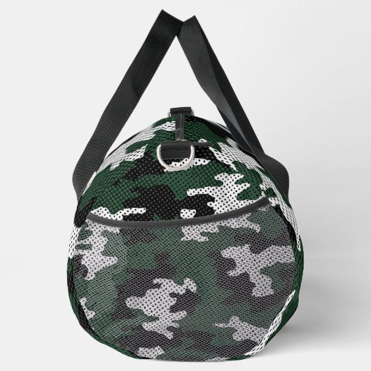 Michigan Green & White Warrior Camo Printed Duffle Bag (Rechts)
