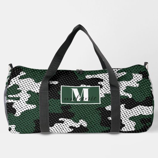 Michigan Green & White Warrior Camo Printed Duffle Bag (Rückseite)