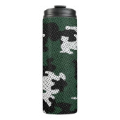 Michigan Green & White Warrior Camo Printed Thermosbecher (Vorderseite)