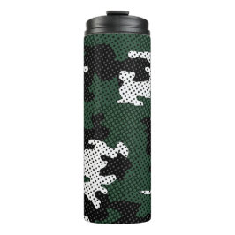 Michigan Green & White Warrior Camo Printed Thermosbecher