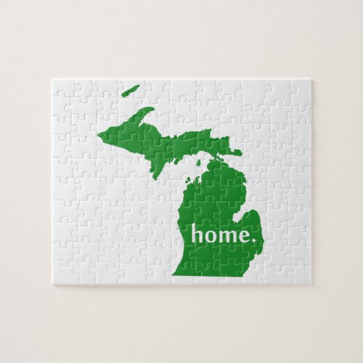 Michigan Green Zuhause Silhouette Jigsaw Puzzle (Horizontal)
