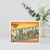 Michigan Greetings von US-Staaten Postkarte (Stehend Vorderseite)