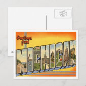 Michigan Greetings von US-Staaten Postkarte (Vorne/Hinten)