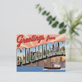 Michigan Grüße groß Postkarte (Stehend Vorderseite)