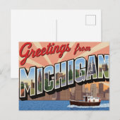 Michigan Grüße groß Postkarte (Vorne/Hinten)