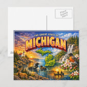 Michigan Grußkarte Postkarte (Vorne/Hinten)