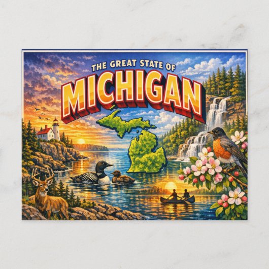 Michigan Grußkarte Postkarte (Vorderseite)