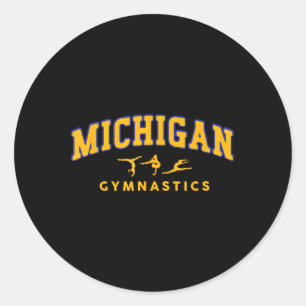 Michigan Gymnastics Gymnast Acrobatics T - Shirt.p Runder Aufkleber