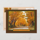 MICHIGAN HAT IM HERBST VEREINBART/DIE ZURÜCKFAHREN POSTKARTE (Vorne/Hinten)