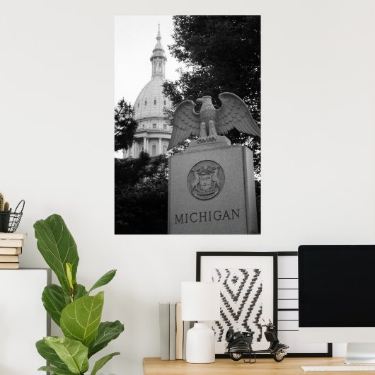 Michigan Hauptstadt Gebäude Poster (Heimbüro)