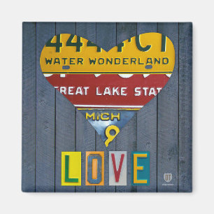 Michigan Heart LIEBE von Design Turnpike Magnet