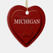Michigan Heart Map Weihnachtsdekoration Keramik Ornament (Rechts)