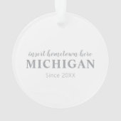 Michigan Heimat Personalisiertes Ornament (Rückseite)