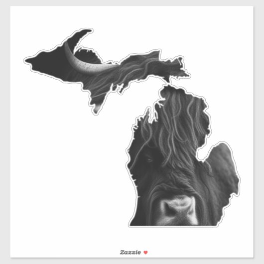 Michigan Highland Cow Aufkleber (Blatt)