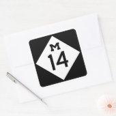 Michigan Highway M-14 Sign Square Sticker (Umschlag)