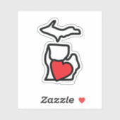 Michigan Holding Heart Sticker (Blatt)