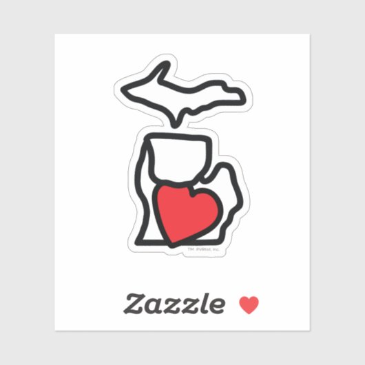 Michigan Holding Heart Sticker (Blatt)