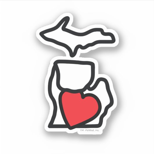 Michigan Holding Heart Sticker (Vorderseite)