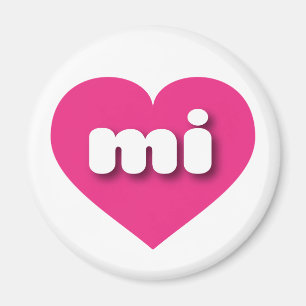 Michigan Hot roink heart - I Liebe mi Magnet