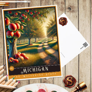 Michigan Hyper-Realistisches Staat Postkarte
