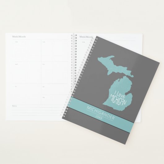 Michigan I Liebe Blue Gray Silhouette Planer (Anzeige)