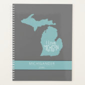 Michigan I Liebe Blue Gray Silhouette Planer (Vorderseite)