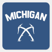 Michigan Ice Quadratischer Aufkleber (Vorderseite)