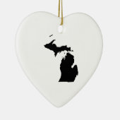 Michigan in Schwarz und Weiß Keramik Ornament (Rechts)