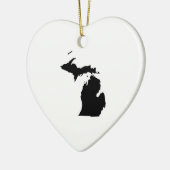 Michigan in Schwarz und Weiß Keramik Ornament (Links)