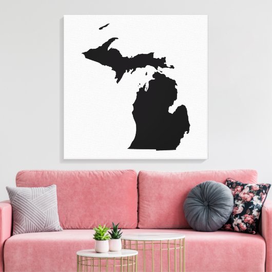 Michigan in Schwarz und Weiß Leinwanddruck (Insitu (Wohnzimmer))