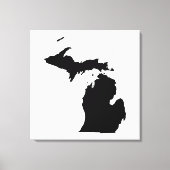 Michigan in Schwarz und Weiß Leinwanddruck (Vorderseite)
