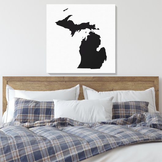 Michigan in Schwarz und Weiß Leinwanddruck (Insitu (Schlafzimmer))