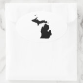 Michigan in Schwarz und Weiß Ovaler Aufkleber (Tasche)